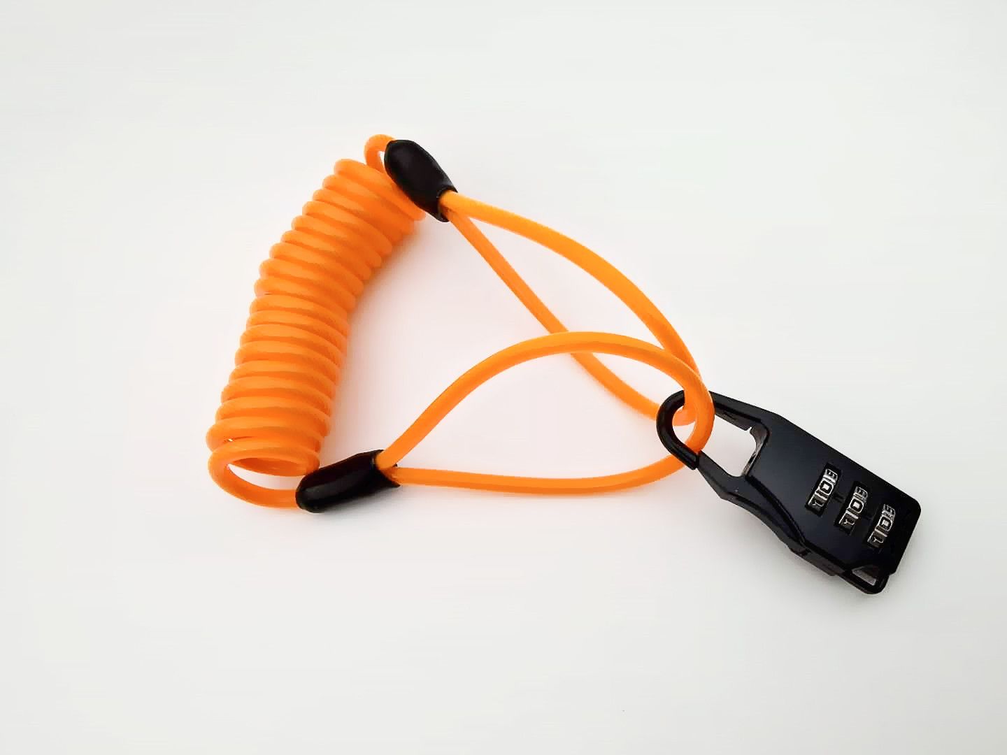 Anti-theft Motorcycle Cycling Scooter Bicycle Lock Cable Lock Helmet Lock - Orange - Image 1