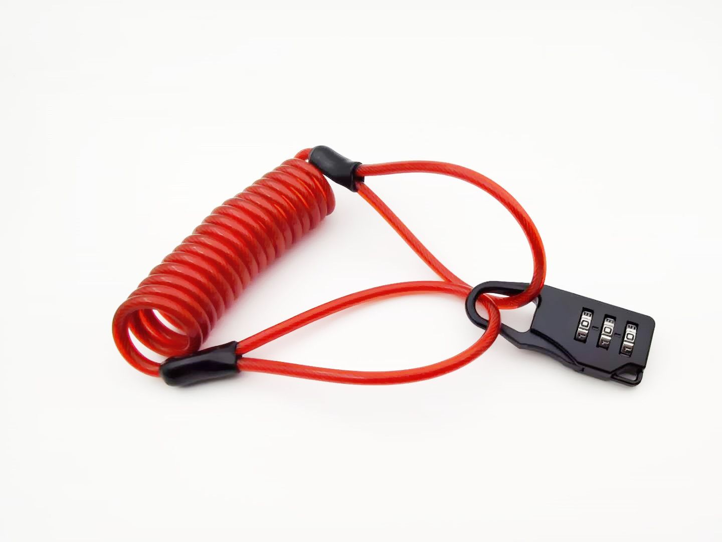 Anti-theft Motorcycle Cycling Scooter Bicycle Lock Cable Lock Helmet Lock - Red - Image 1