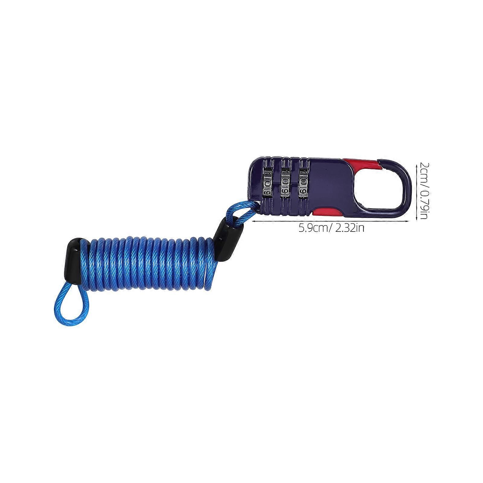 Password Lock for Bike Bicycle Wire Lock for Daily Use Blue - Image 2