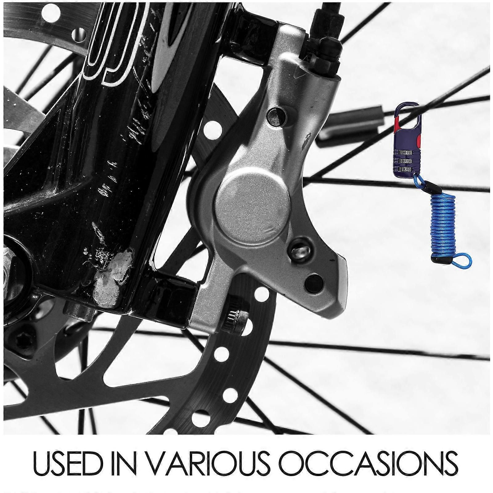 Password Lock for Bike Bicycle Wire Lock for Daily Use Blue - Image 4