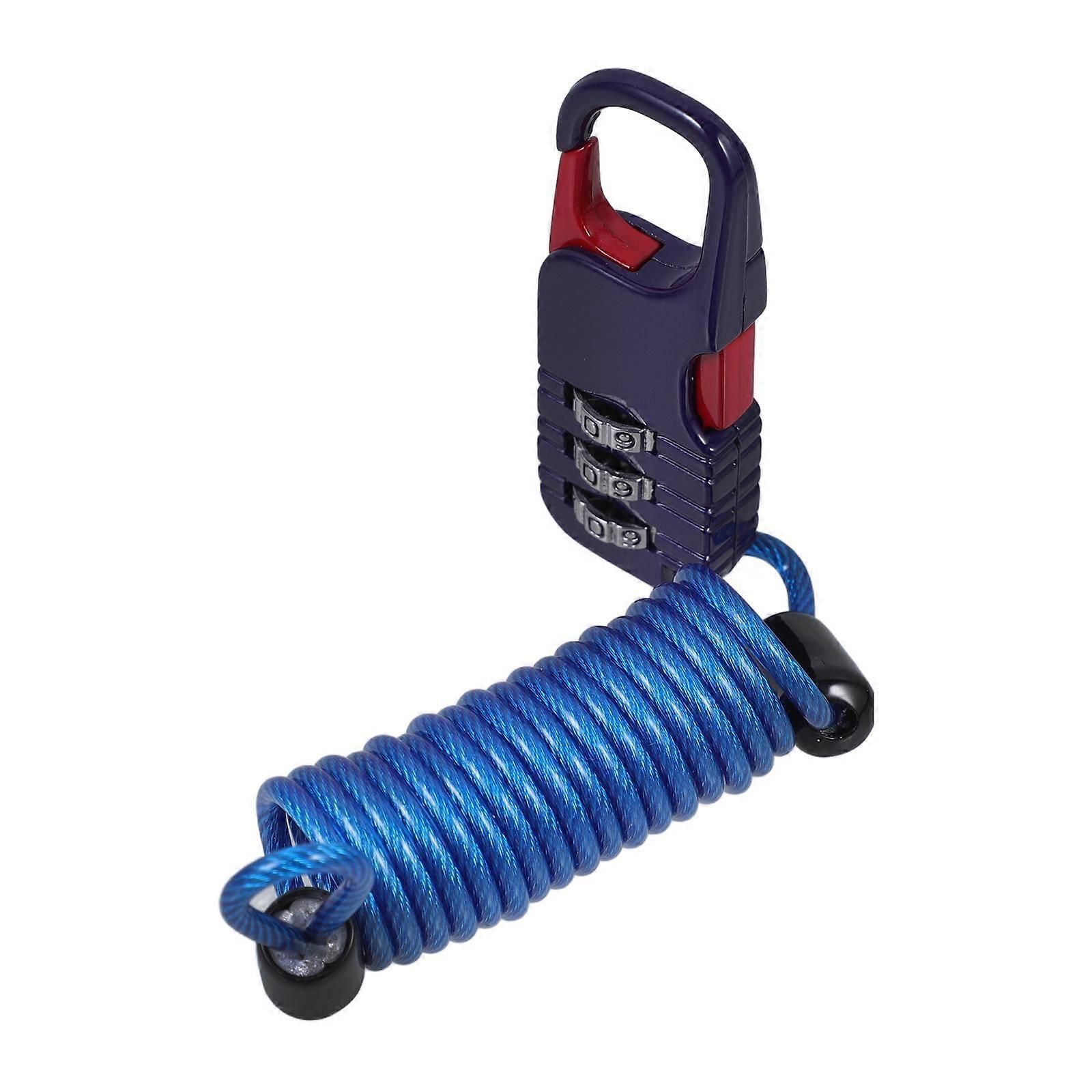 Password Lock for Bike Bicycle Wire Lock for Daily Use Blue - Image 5
