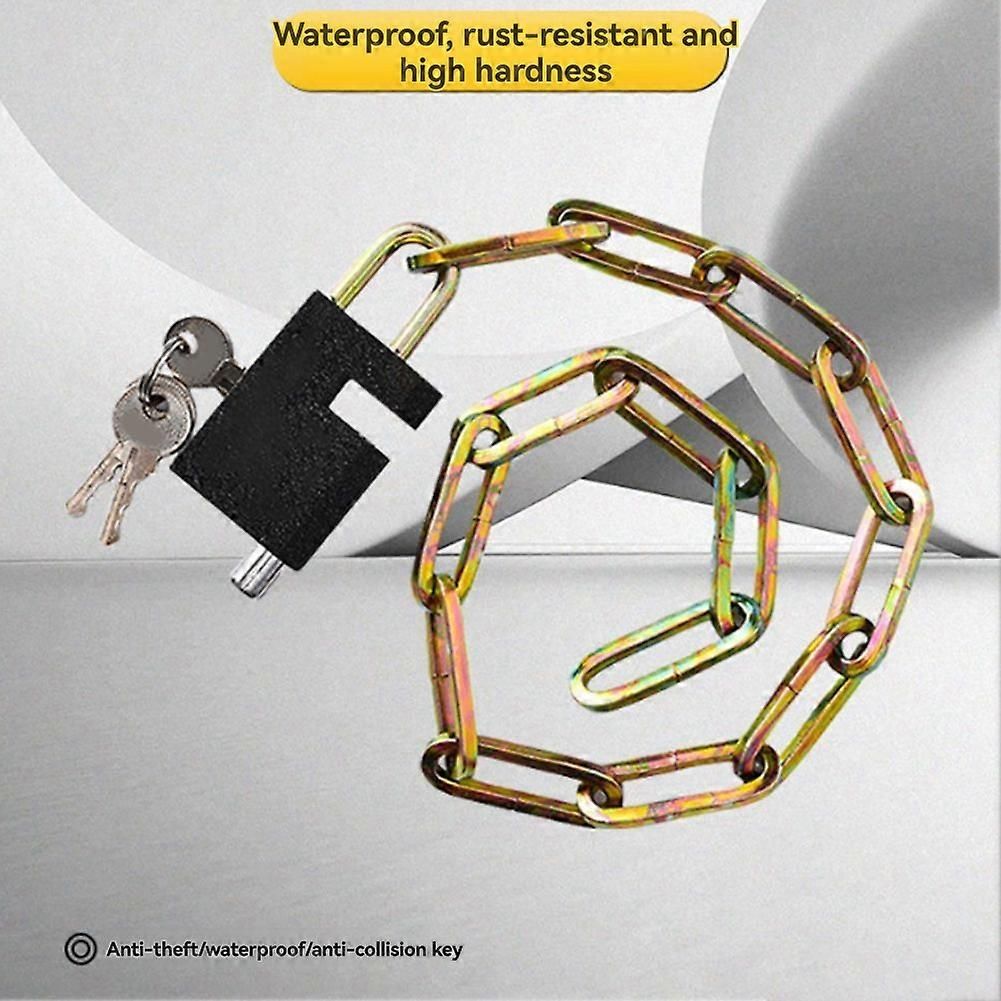 Bicycle Lock Mountain Bike Lock Alloy Chain Lock Anti-Theft Safety Chain Locks Portable Alloy Lock 4x70cm - Image 2