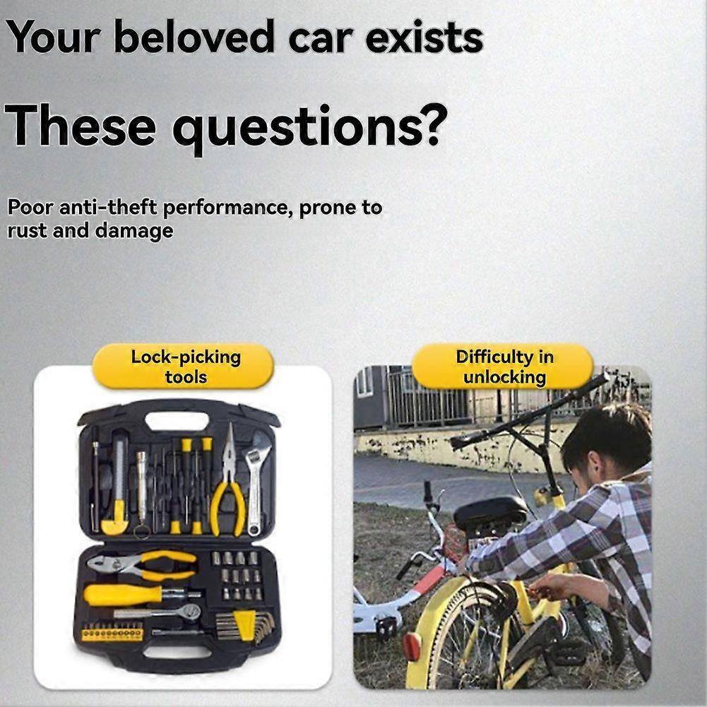Bicycle Lock Mountain Bike Lock Alloy Chain Lock Anti-Theft Safety Chain Locks Portable Alloy Lock 4x70cm - Image 5