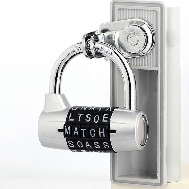 5 Letter Combination Password Lock Door Cabinet Bicycle Lock Silver - Image 1