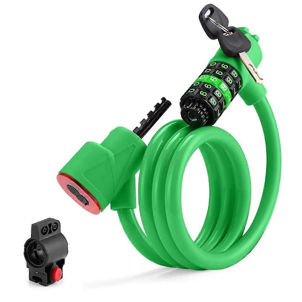 Bicycle Lock with Light 5 Digit Security Password Bike Lock Green - Image 1