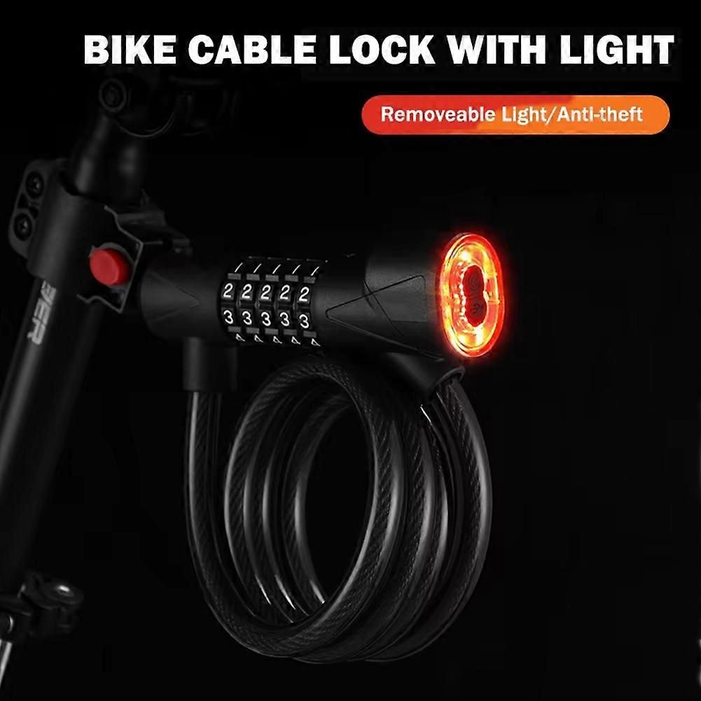 Bicycle Lock with Light 5 Digit Security Password Bike Lock Green - Image 2