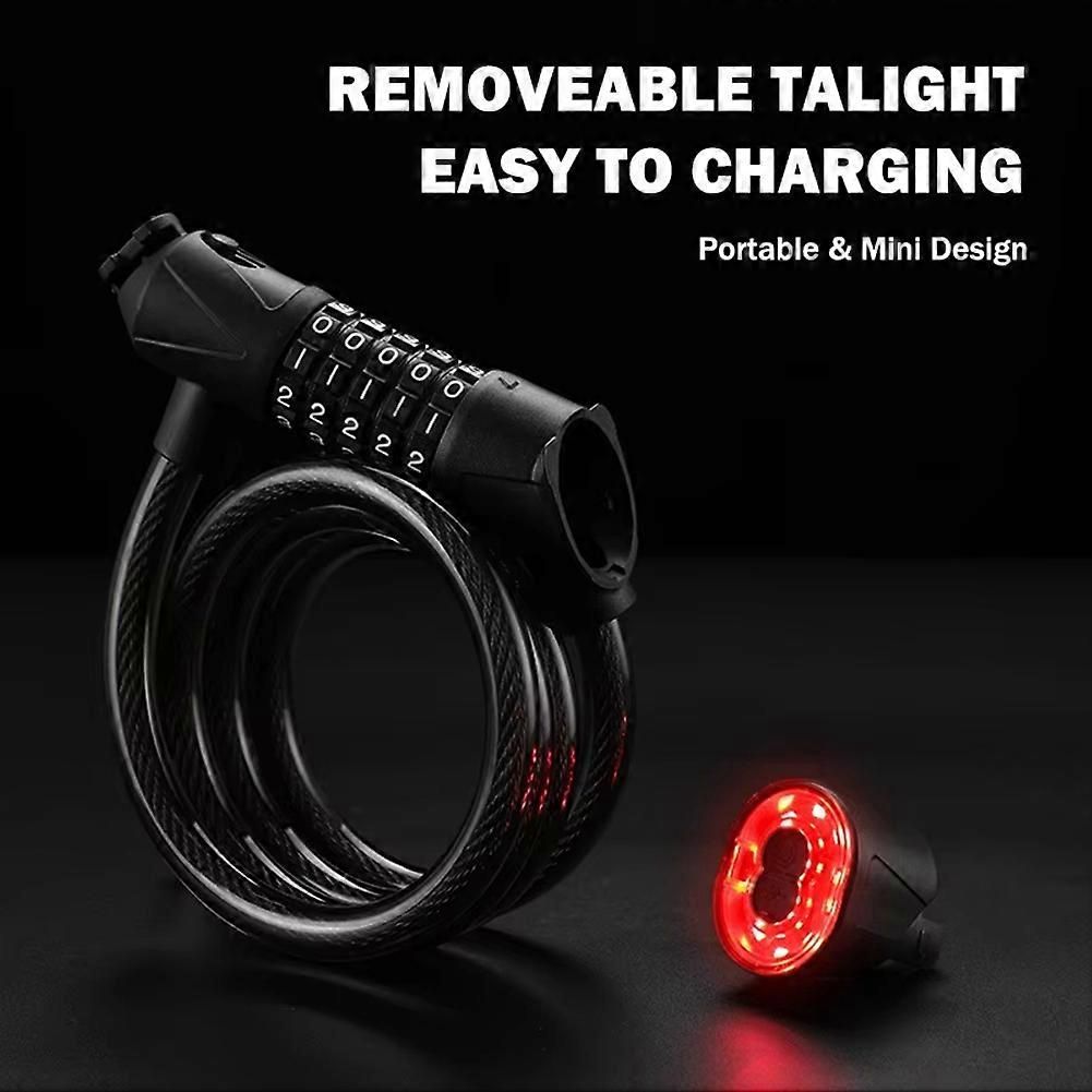 Bicycle Lock with Light 5 Digit Security Password Bike Lock Green - Image 3