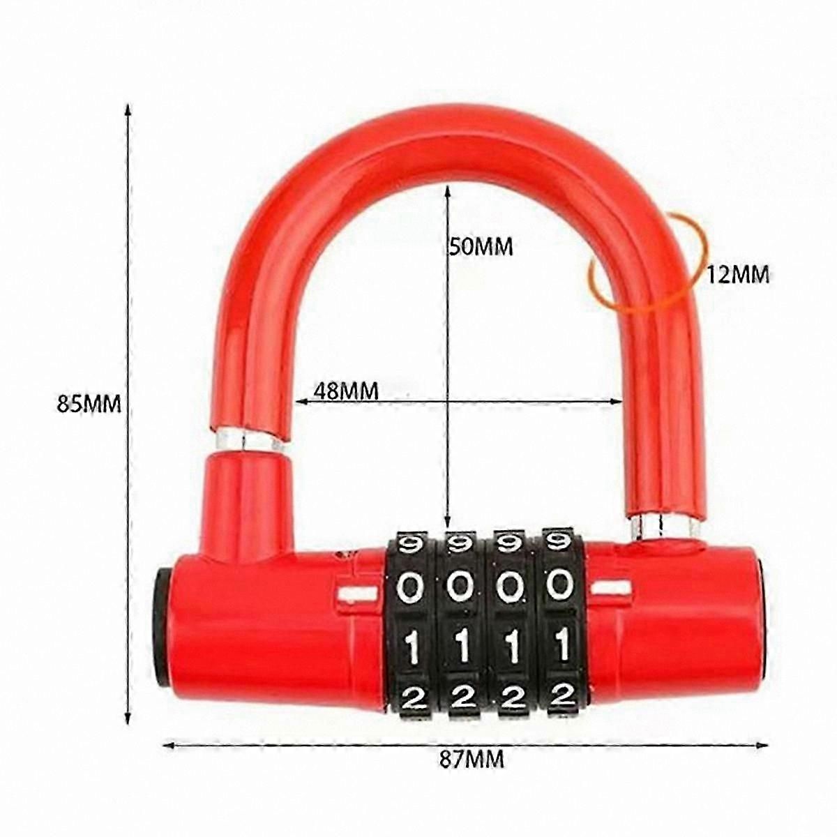 4 Digit U-Shape Bicycle Lock, Anti-Theft Security Code Lock - Image 2