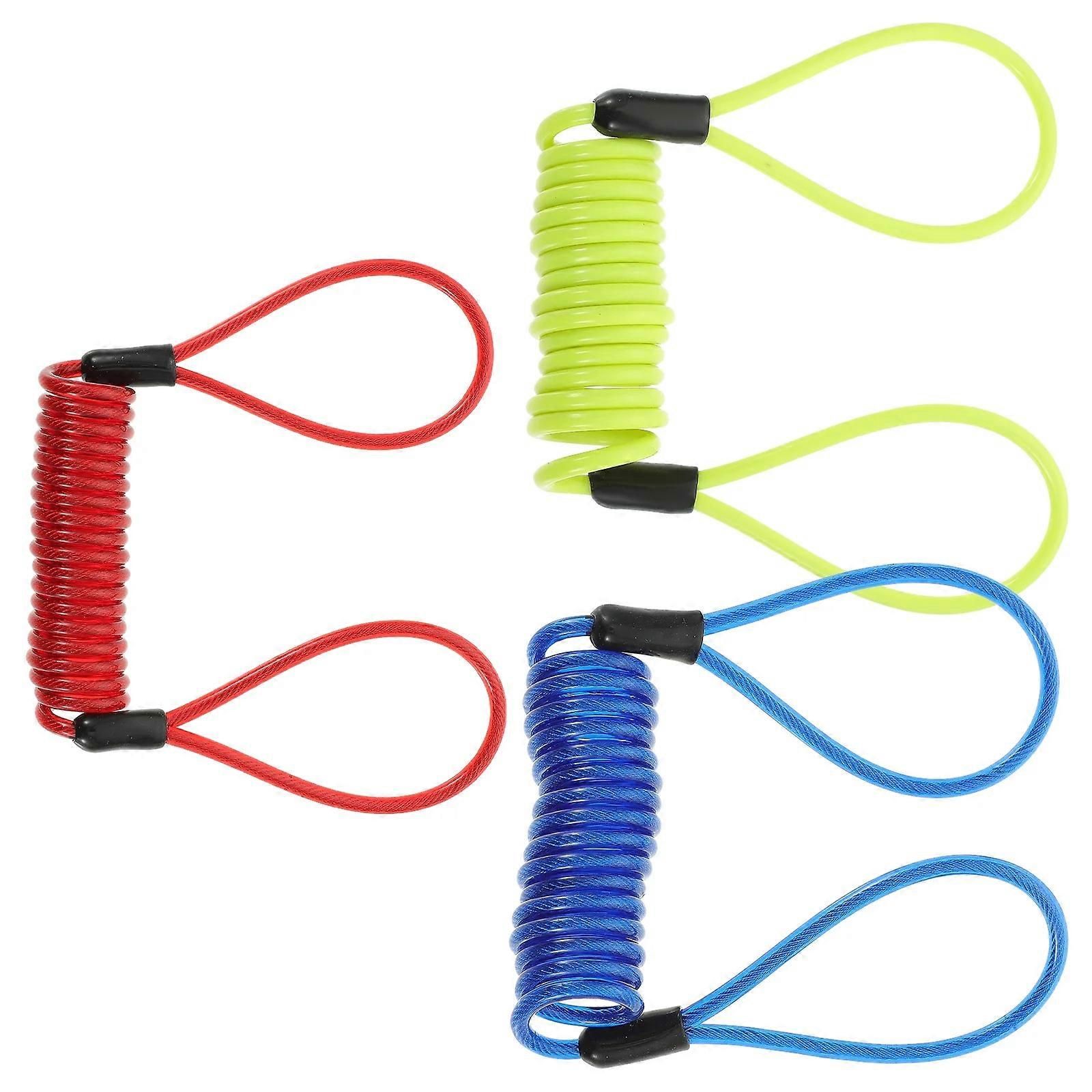 3 Pcs Bicycle Lock Cable Disc Lock Reminder Motorcycle Bike Bicycle Cable Spring Antitheft Protection Handlebar Alarm Wire - Image 1