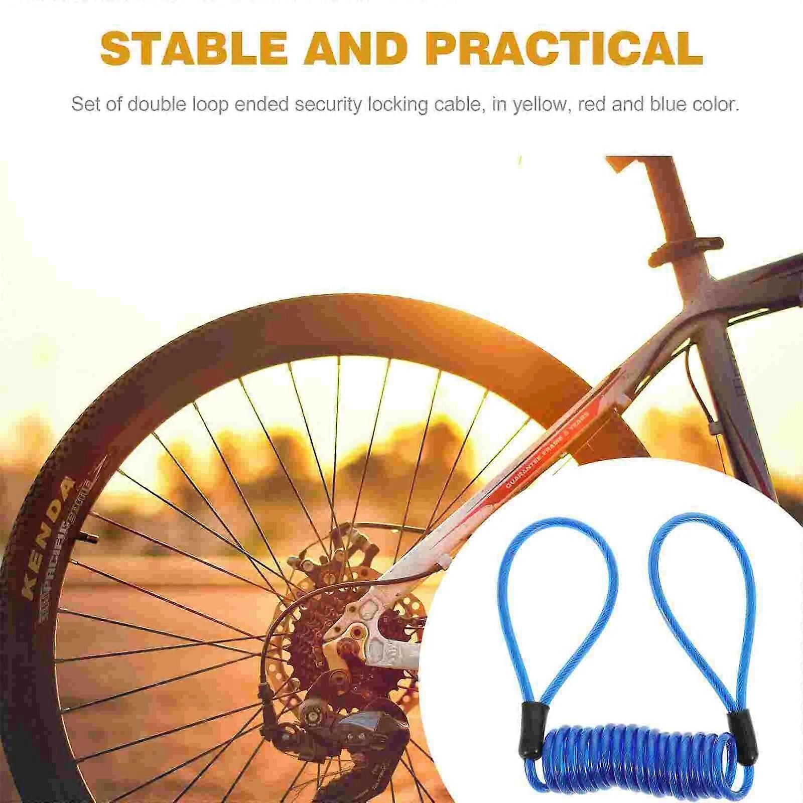 3 Pcs Bicycle Lock Cable Disc Lock Reminder Motorcycle Bike Bicycle Cable Spring Antitheft Protection Handlebar Alarm Wire - Image 3