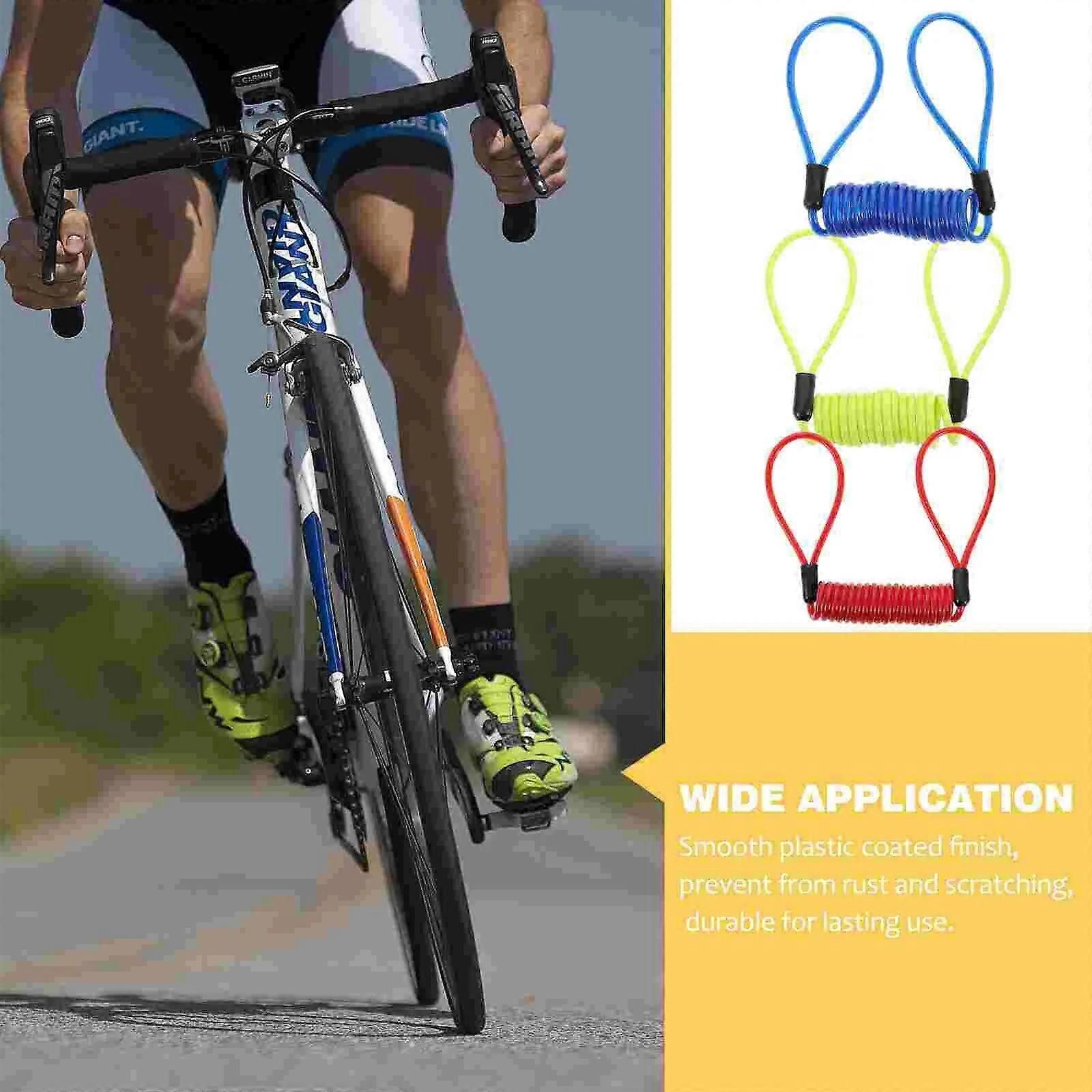 3 Pcs Bicycle Lock Cable Disc Lock Reminder Motorcycle Bike Bicycle Cable Spring Antitheft Protection Handlebar Alarm Wire - Image 4