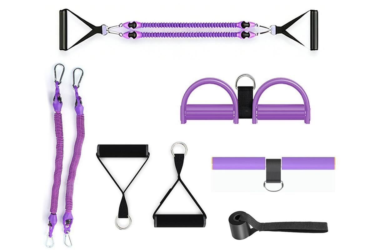 1 Set 4-in-1 Resistance Band Pedal Puller for Sit-Up Home Gym Yoga Pilates - 2 Tubes - Image 4