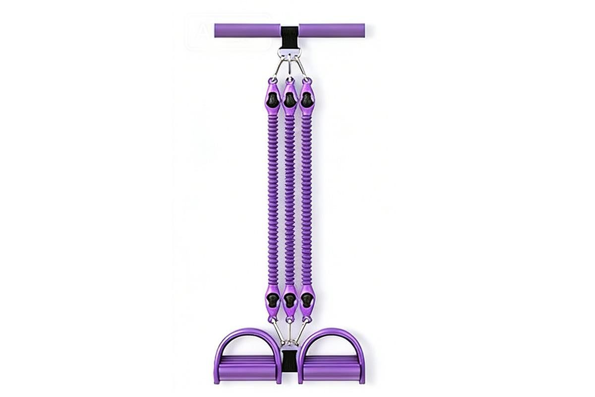 1 Set 4-in-1 Resistance Band Pedal Puller for Sit-Up Home Gym Yoga Pilates - 3 Tubes - Image 3