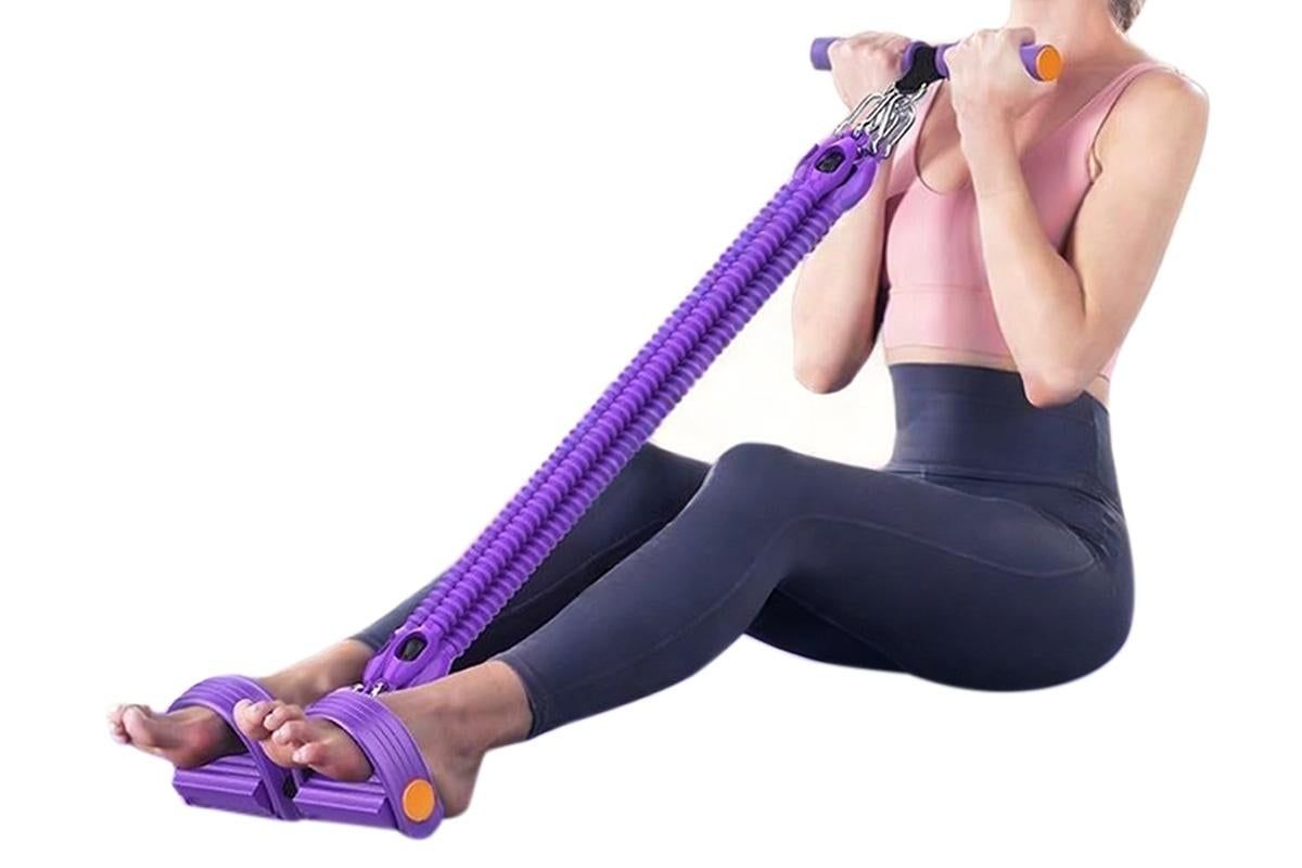 1 Set 4-in-1 Resistance Band Pedal Puller for Sit-Up Home Gym Yoga Pilates - 4 Tubes - Image 5