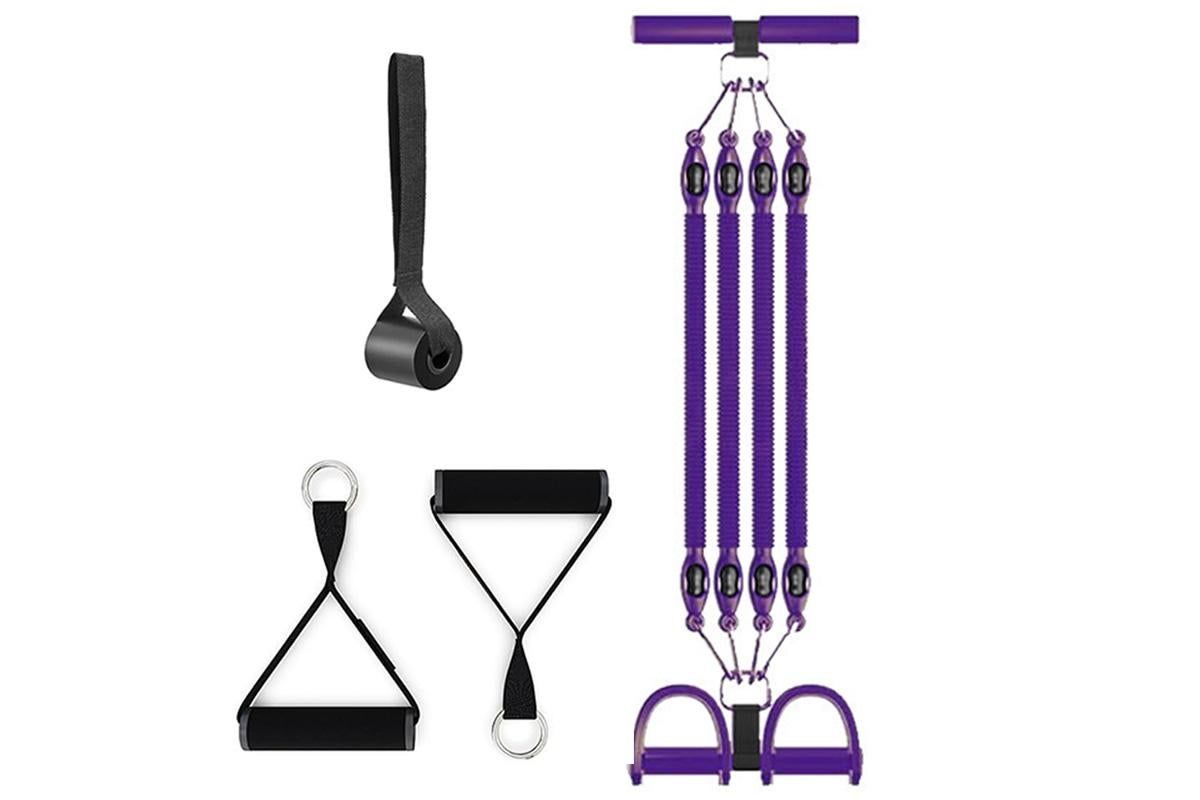 1 Set 4-in-1 Resistance Band Pedal Puller for Sit-Up Home Gym Yoga Pilates - 4 Tubes - Image 6