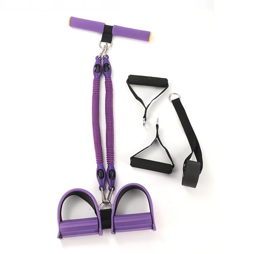 1 Set 4-in-1 Resistance Band Pedal Puller for Sit-Up Home Gym Yoga Pilates - 4 Tubes - Image 7