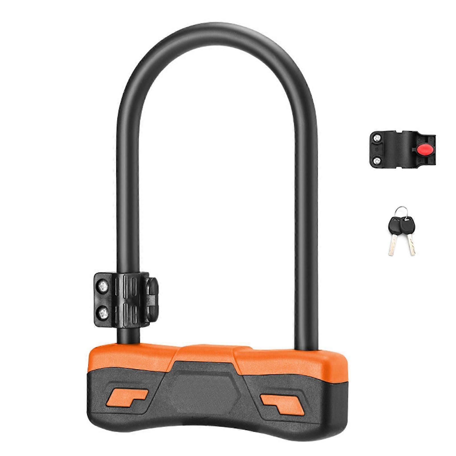 Durability Bike Lock Rusts Resistant Bicycles Lock Multifunction Key Lock for Various Cycling Enthusiasts -Orange - Image 1