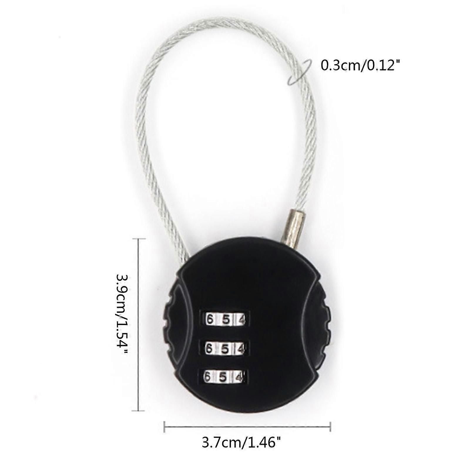 Resettable Travel Cable Lock 3Digit Helmet Lock Multipurpose Electric Bicycle Lock Suitcase Luggage Lock Code Lock Cable -Red - Image 2