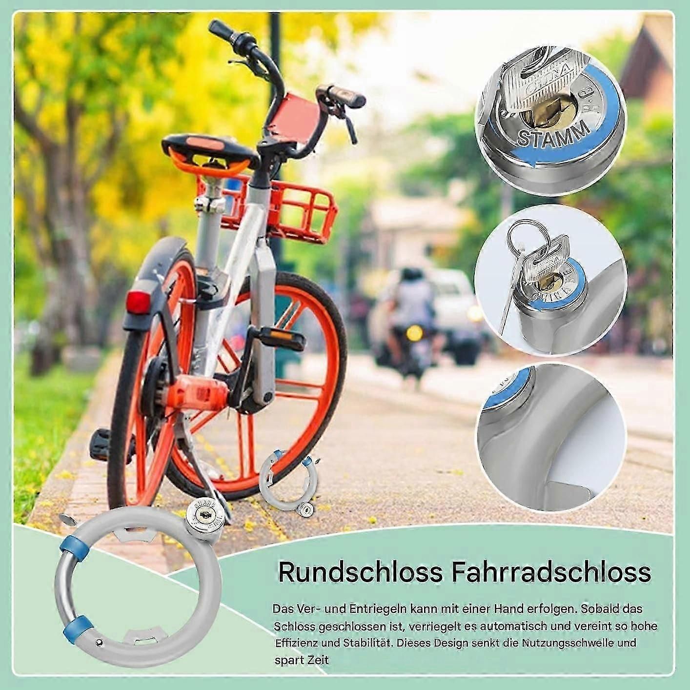 Bicycle lock, heavyduty antitheft security locks, brake locks for security discs, multifunctional round podlock, weatherproof construction - Image 2