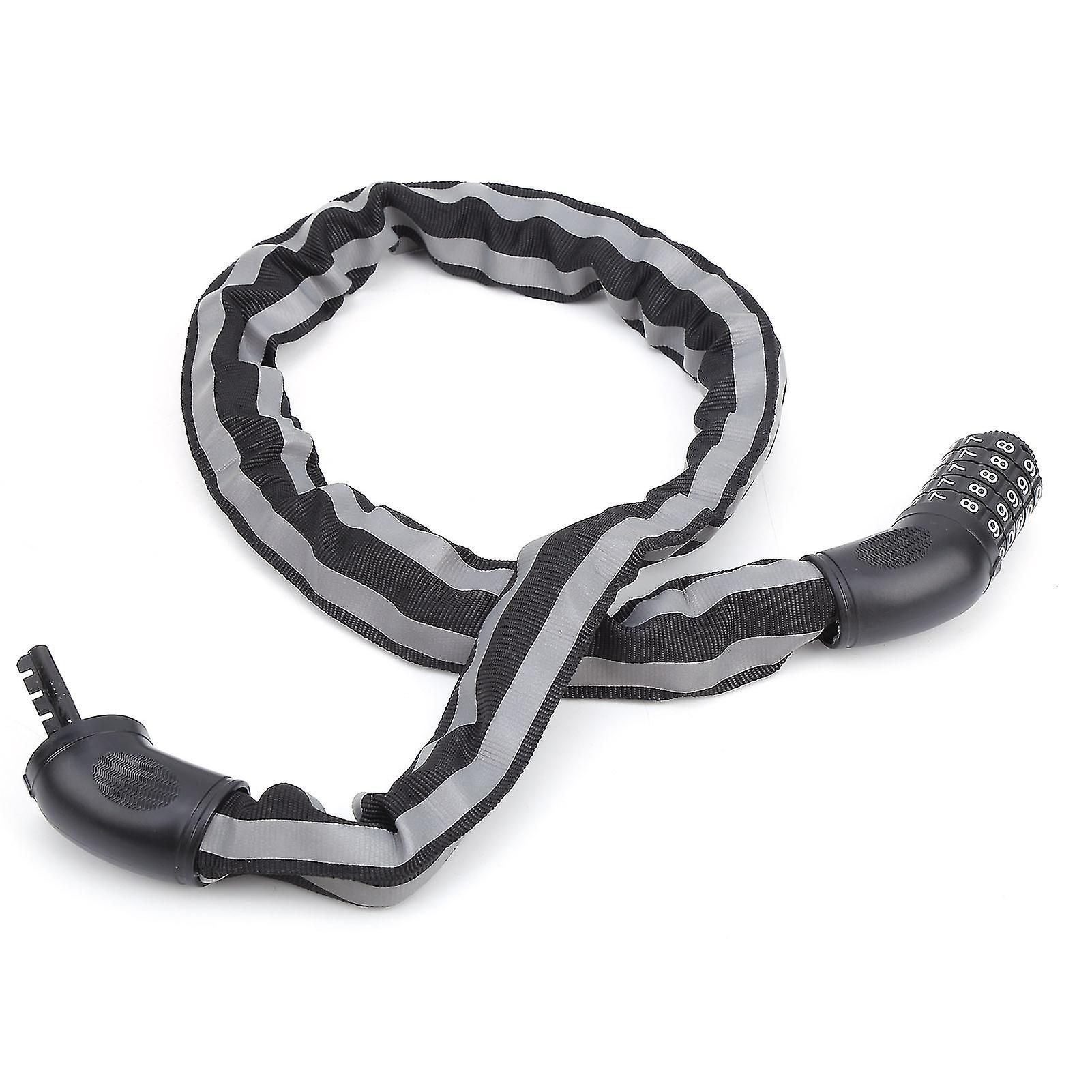 Reflective Black Keyless Bike Antitheft Coded Lock - Five Password Bicycle Cable Lock - Image 2