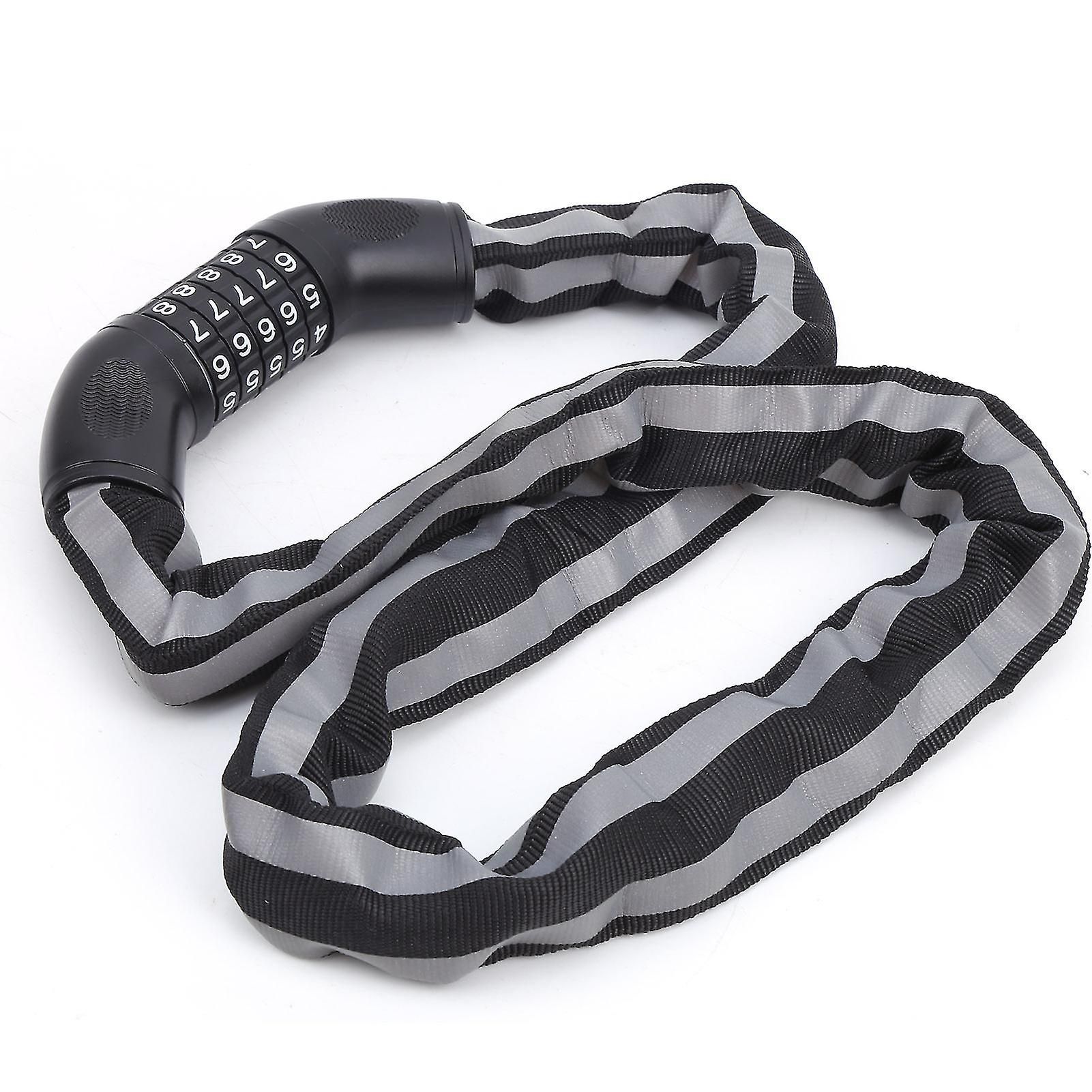 Reflective Black Keyless Bike Antitheft Coded Lock - Five Password Bicycle Cable Lock - Image 3