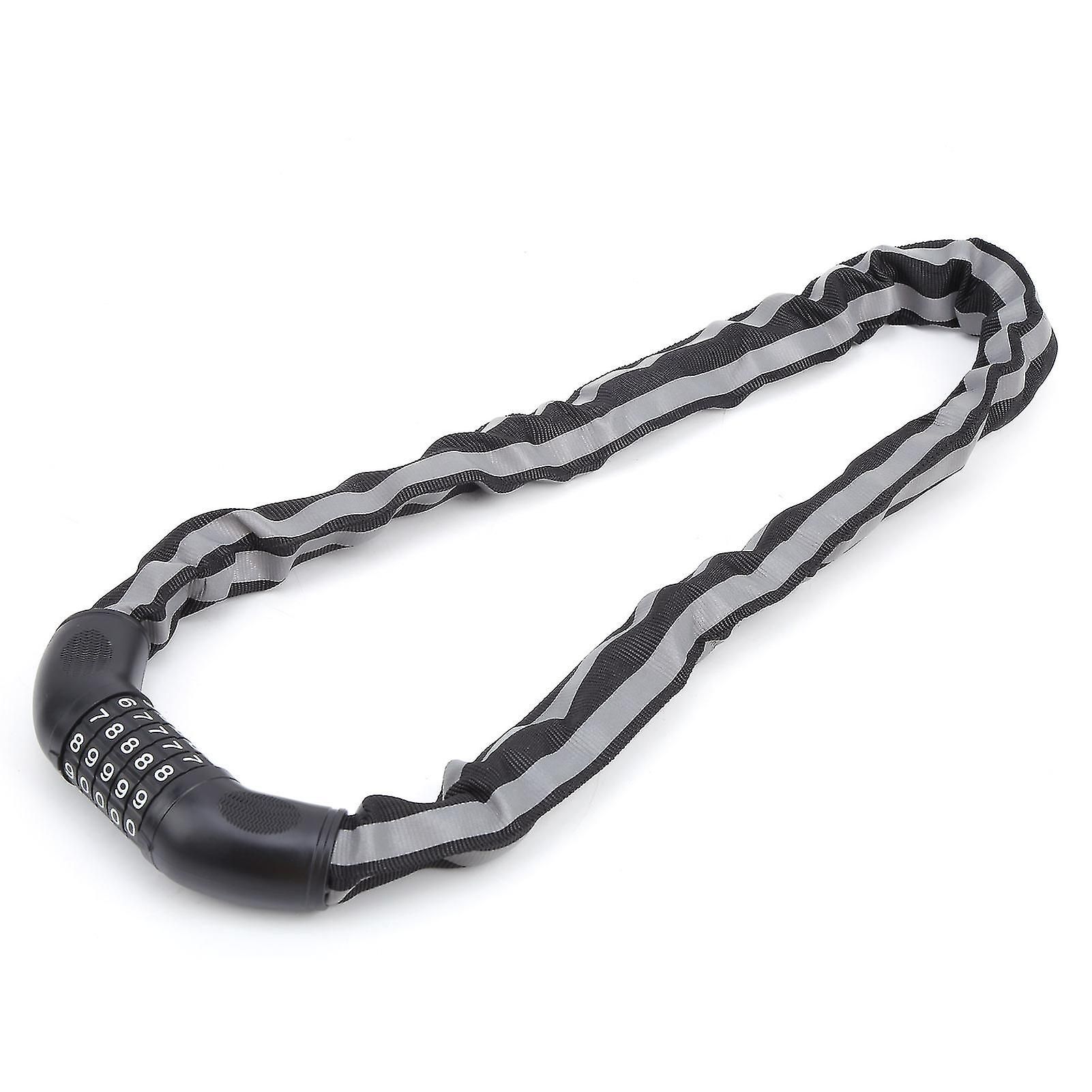 Reflective Black Keyless Bike Antitheft Coded Lock - Five Password Bicycle Cable Lock - Image 4