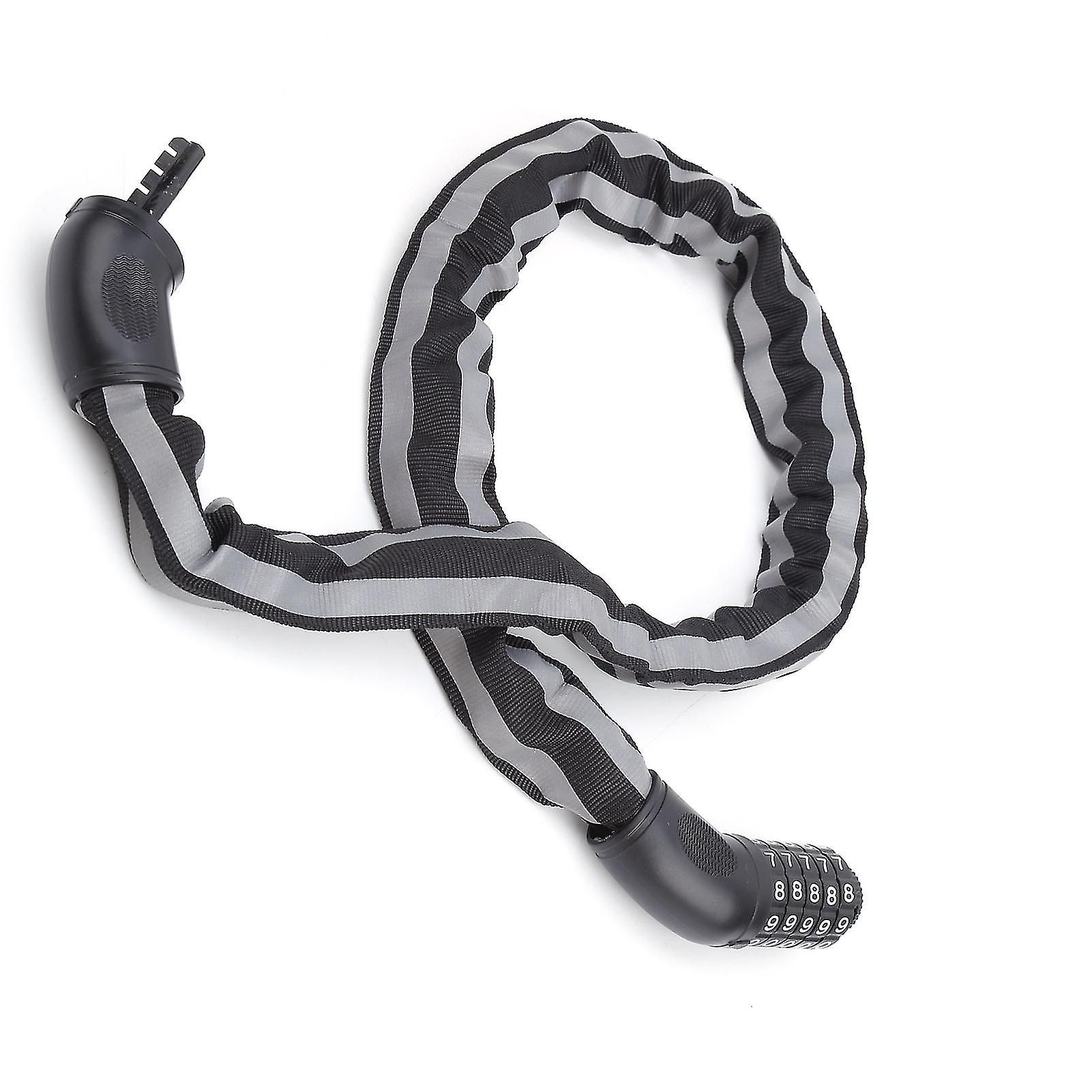 Reflective Black Keyless Bike Antitheft Coded Lock - Five Password Bicycle Cable Lock - Image 5