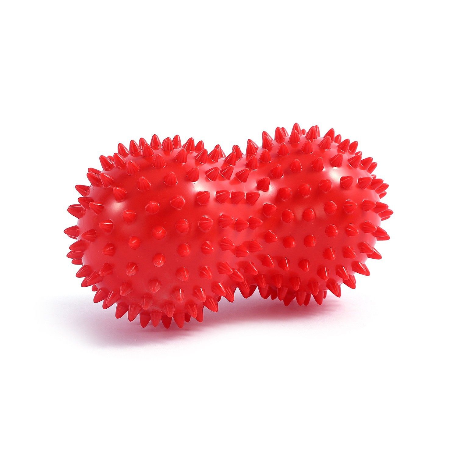 Spiky Peanut Massage Ball Deep Tissue Muscle Roller PVC Foot Massage Ball for Myofascial Release Trigger Point Therapy Yoga Fitness - Red - Image 1