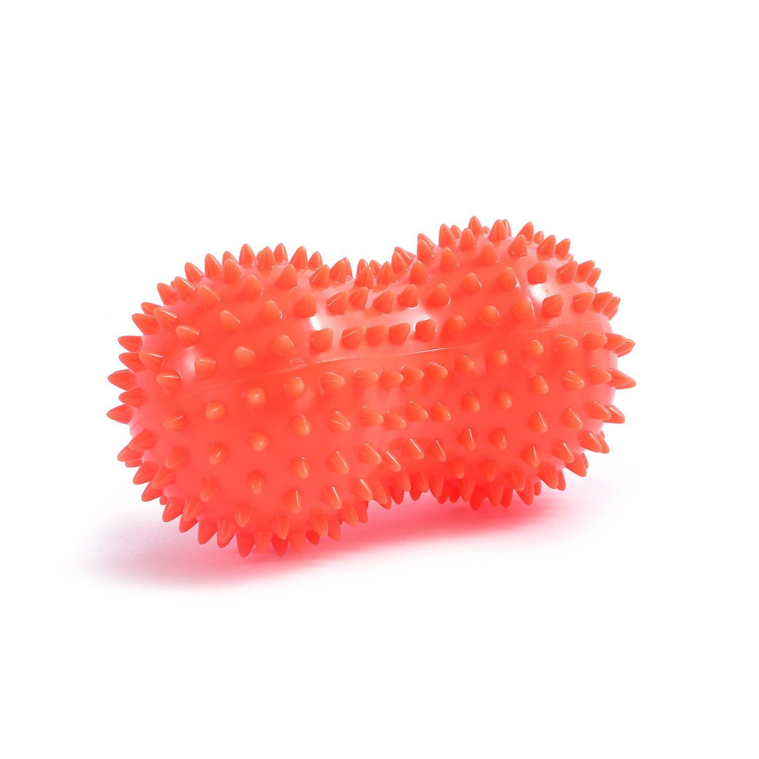 Spiky Peanut Massage Ball Deep Tissue Muscle Roller PVC Foot Massage Ball for Myofascial Release Trigger Point Therapy Yoga Fitness - Orange - Image 1