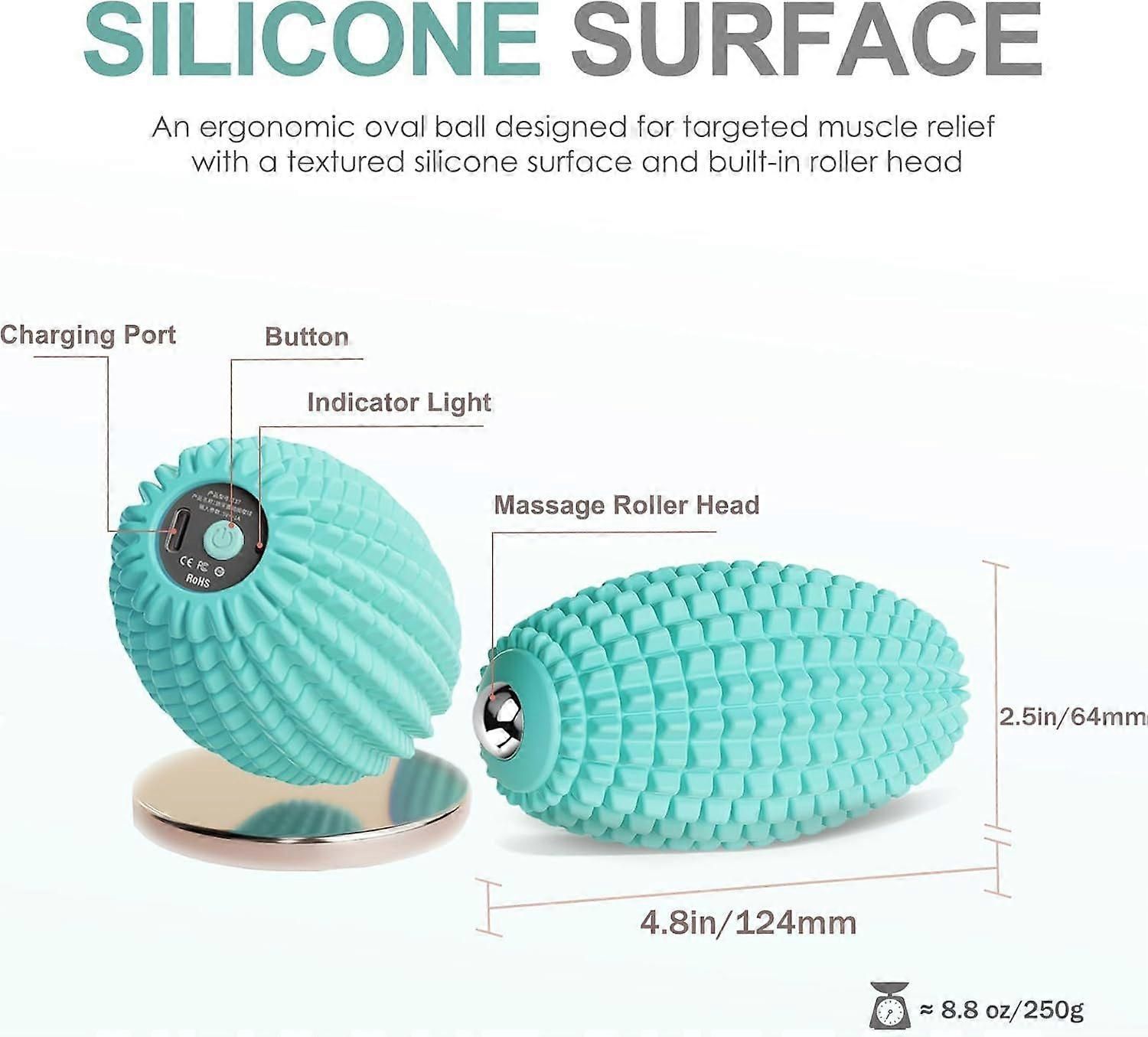 Vibrating Massage Ball for Muscle Recovery, Silicone Myofascial Massage Ball - Image 2