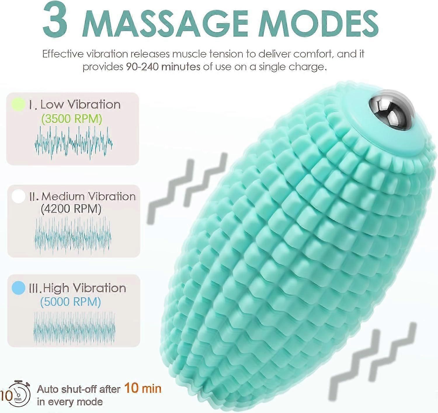 Vibrating Massage Ball for Muscle Recovery, Silicone Myofascial Massage Ball - Image 3