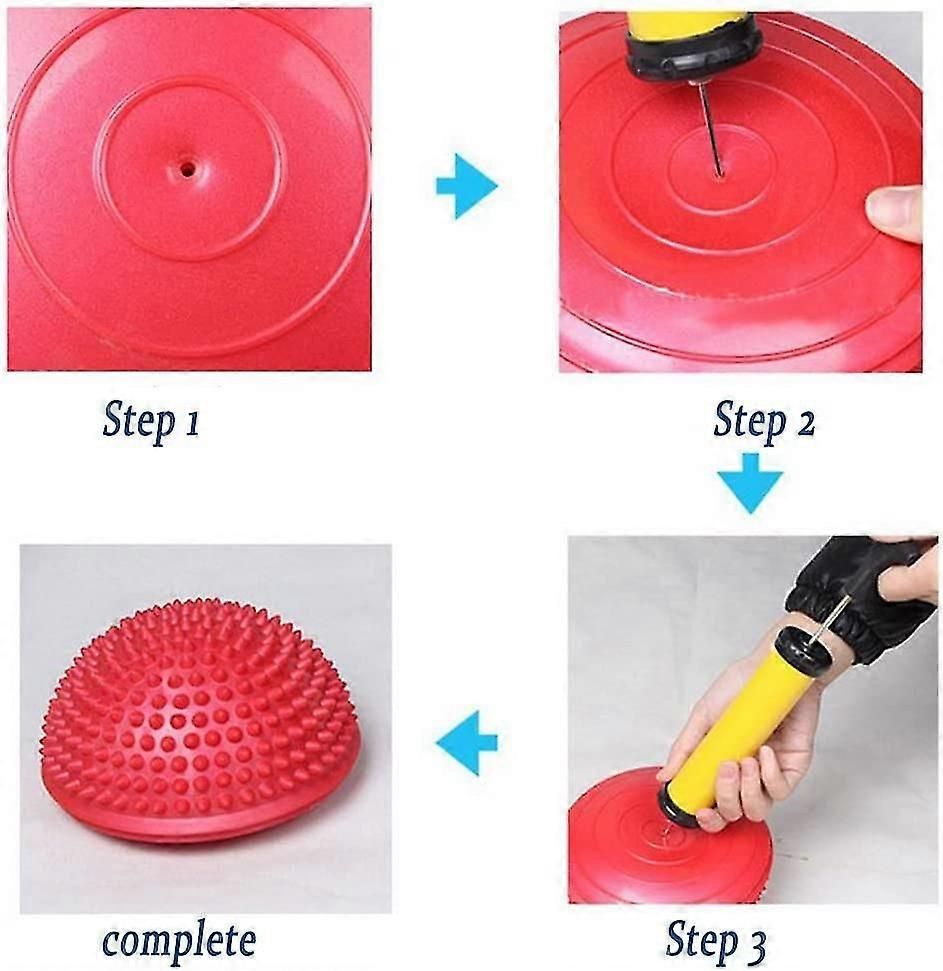 Semi-circular Massage Ball, Hedgehog Ball Yoga Massage Ball For Balance Training, (red) - Image 4