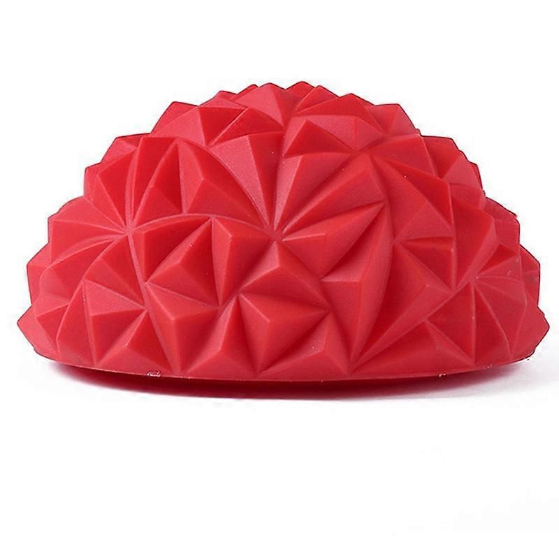 Yoga Hemisphere Massager Pointed Massage Ball Decompression Yoga Massager Exercise Ball Soft and Comfortable - Red - Image 1