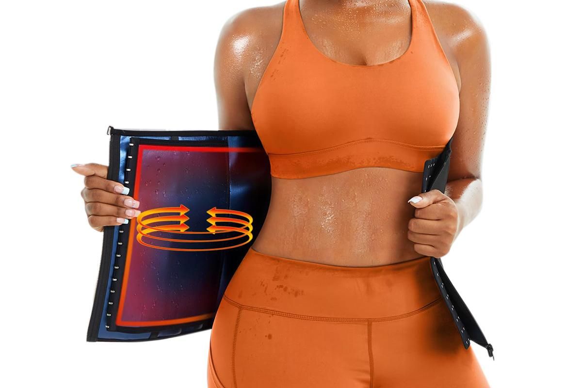 Women's Workout Waist Trainer - 3-Row Hook & Zip Slimming Belt for Yoga & Fitness - Blue & XXL - Image 3
