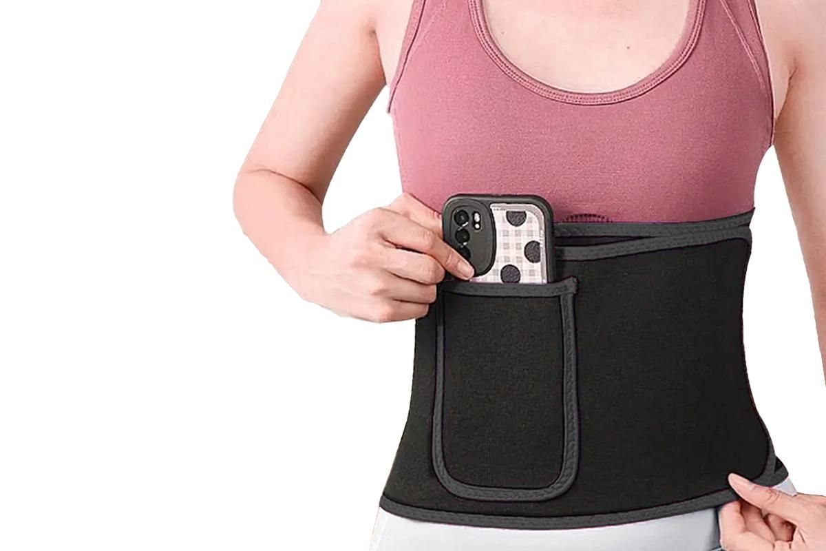 Women Waist Trainer Sweat Band Sport Waist Shaper Belt -Black - Image 4