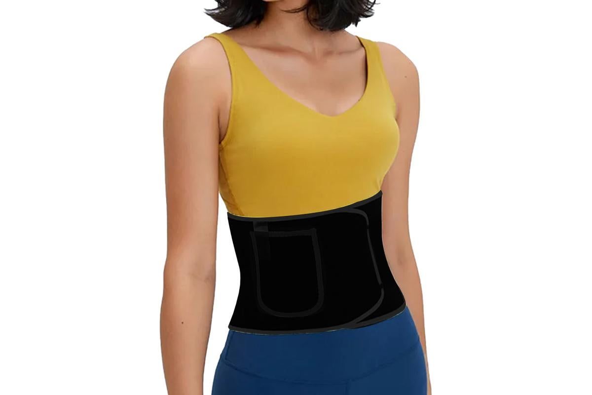 Women Waist Trainer Sweat Band Sport Waist Shaper Belt -Black - Image 5