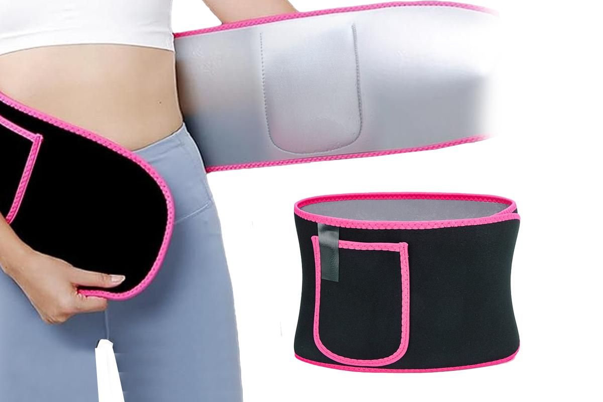 Women Waist Trainer Sweat Band Sport Waist Shaper Belt -Pink - Image 1