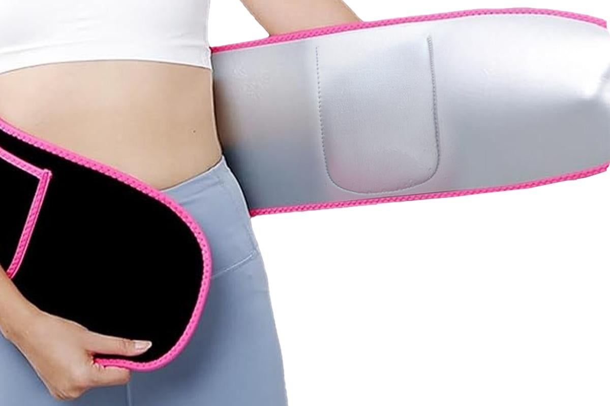Women Waist Trainer Sweat Band Sport Waist Shaper Belt -Pink - Image 4
