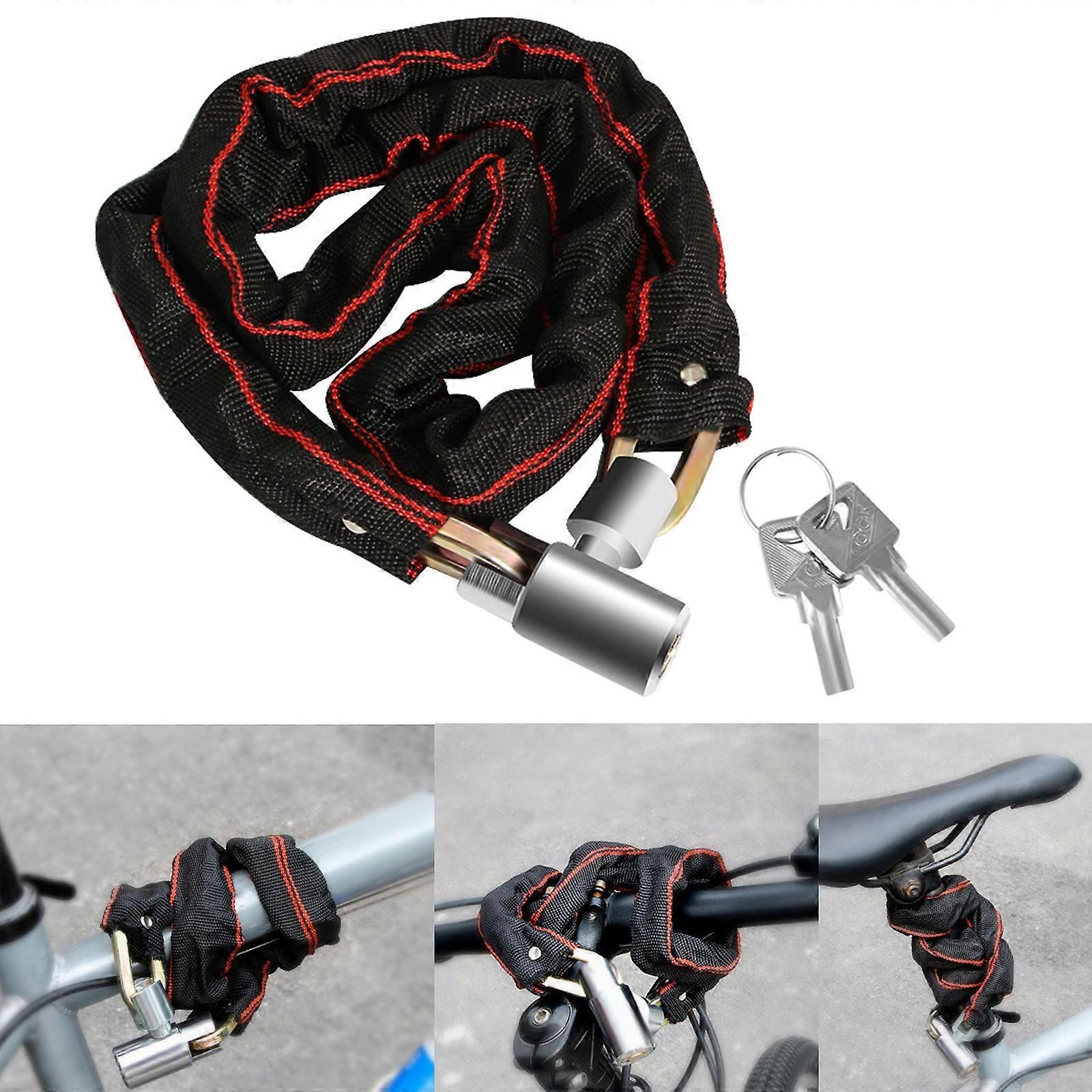 Bicycles Lock Heavy Duty Cycling Locks for Cycle, Motorcycle, Bicycles Locks High Security Bike Chain Lock with 2 Key Multicolor - 85cm - Image 2