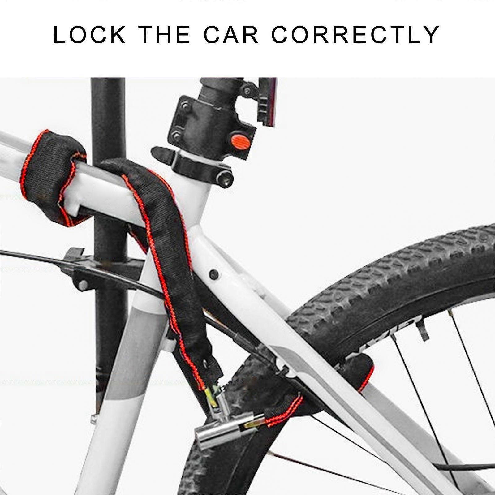 Bicycles Lock Heavy Duty Cycling Locks for Cycle, Motorcycle, Bicycles Locks High Security Bike Chain Lock with 2 Key Multicolor - 105cm - Image 4