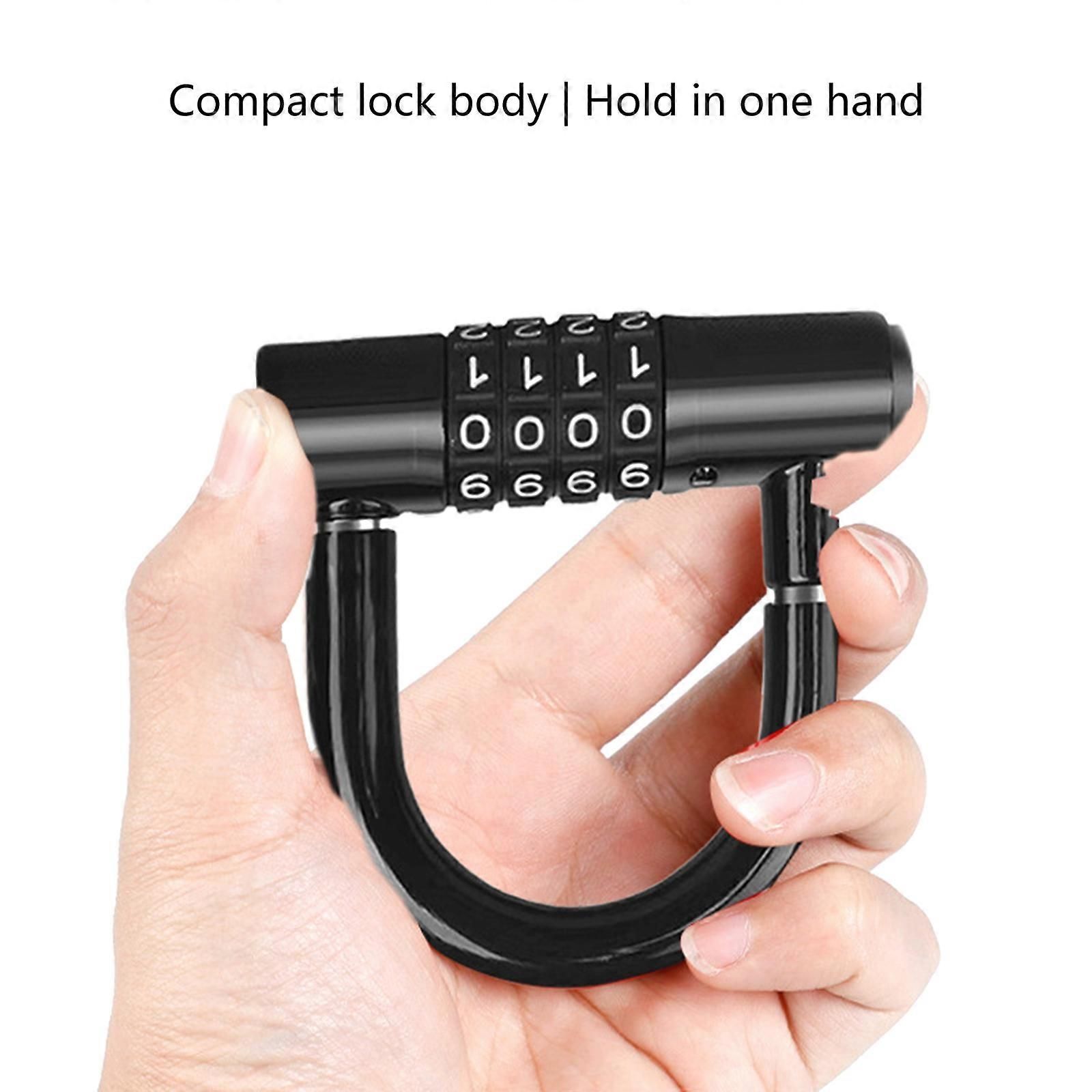 Durability Bike Lock Rusts Resistant Bicycles Lock Multifunction 4 Digits Lock for Bicycles Electric Bike - Red - Image 5