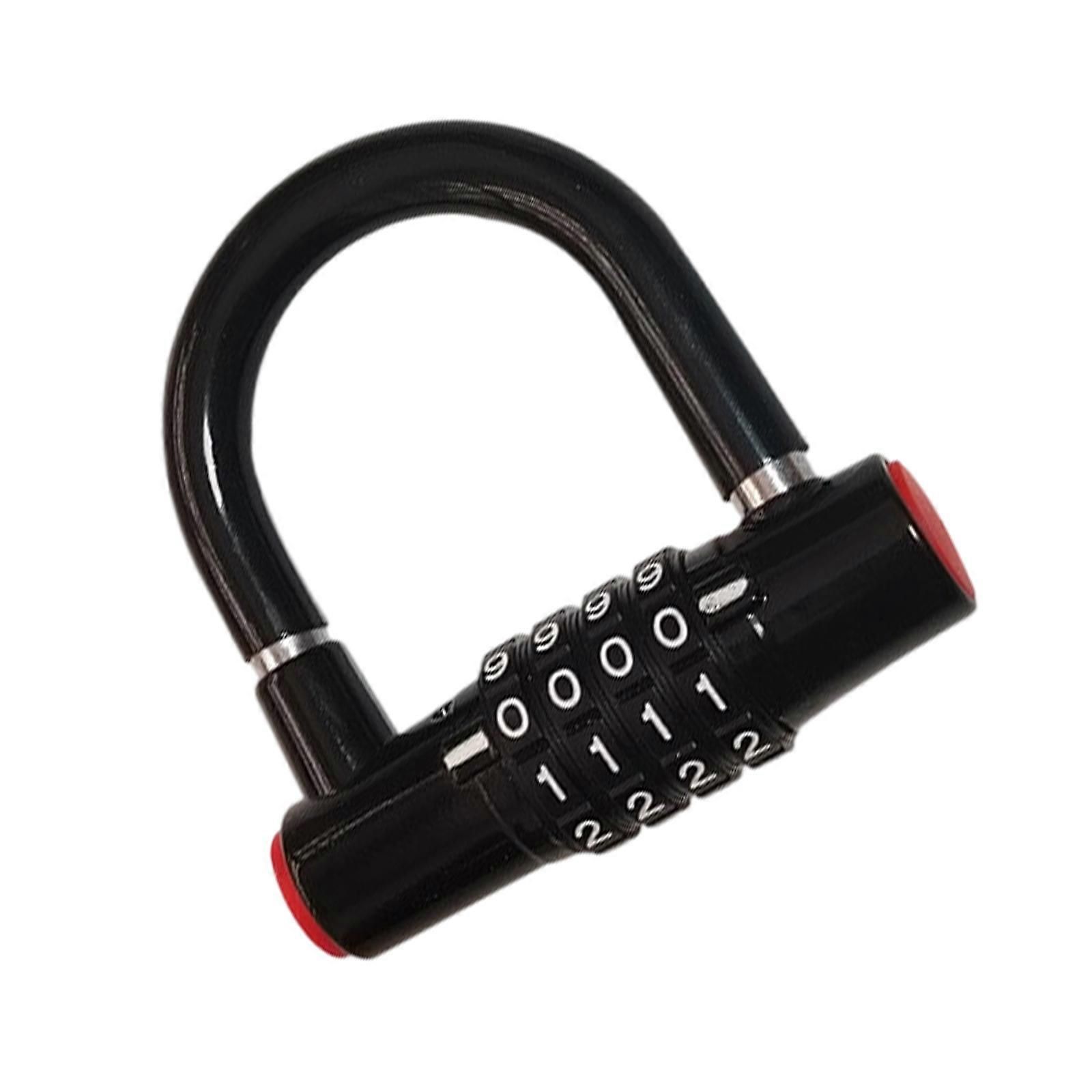 Durability Bike Lock Rusts Resistant Bicycles Lock Multifunction 4 Digits Lock for Bicycles Electric Bike - Black - Image 1