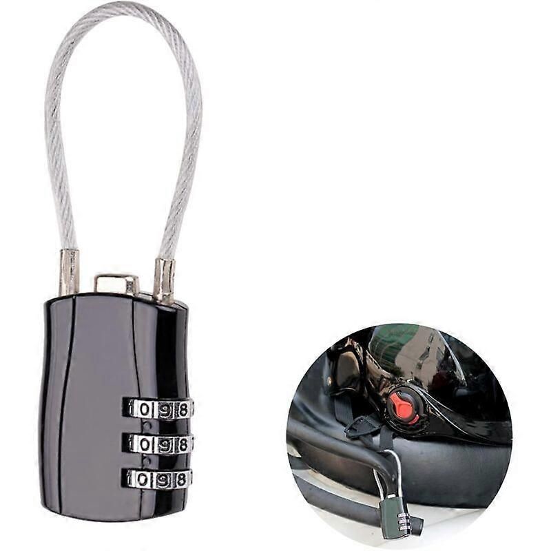 Cable Lock, Retractable Cable Lock, Digital Combination Lock, Bicycle Helmet Lock, Combination Cable Lock, Bicycle Cable Lock, Number Cable Lock, Comb - Image 1