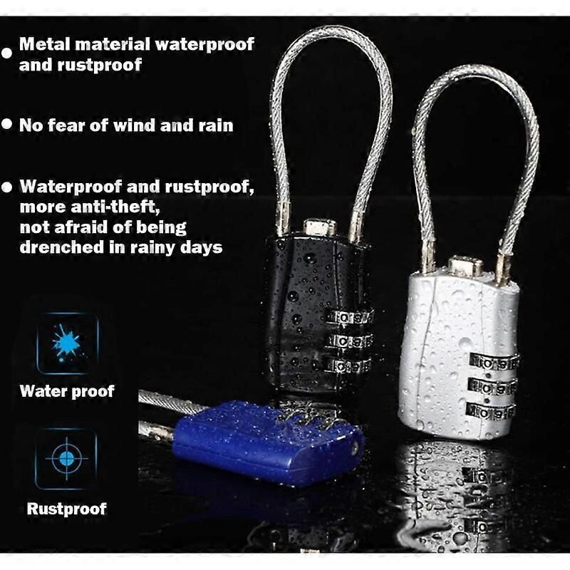 Cable Lock, Retractable Cable Lock, Digital Combination Lock, Bicycle Helmet Lock, Combination Cable Lock, Bicycle Cable Lock, Number Cable Lock, Comb - Image 5