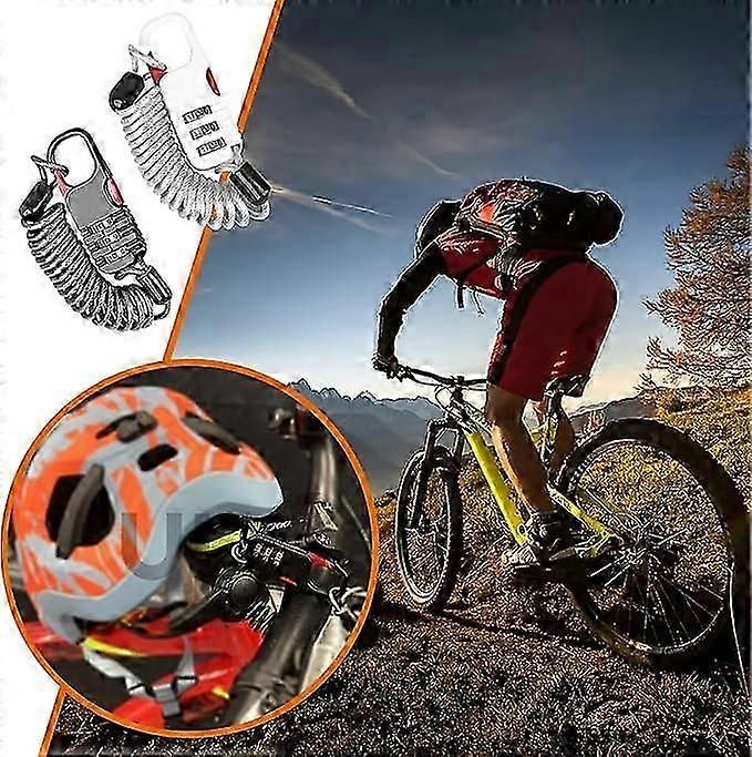 Bicycle Lock, 2 Pieces Portable Bicycle Lock Chain Password Combination Security Lock Anti-Theft Resettable 3 Digit Lock for Motorcycle Helmet Scooter - Image 2