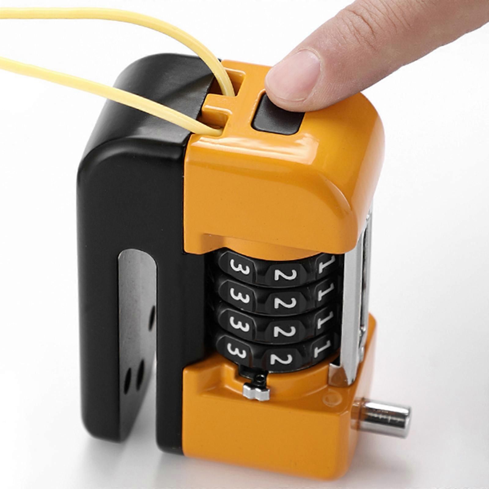 4-Digit Combination Disc Brake Lock, Portable Anti-Theft Security Lock for Motorcycle, Bicycle and Scooter - Orange - Image 5