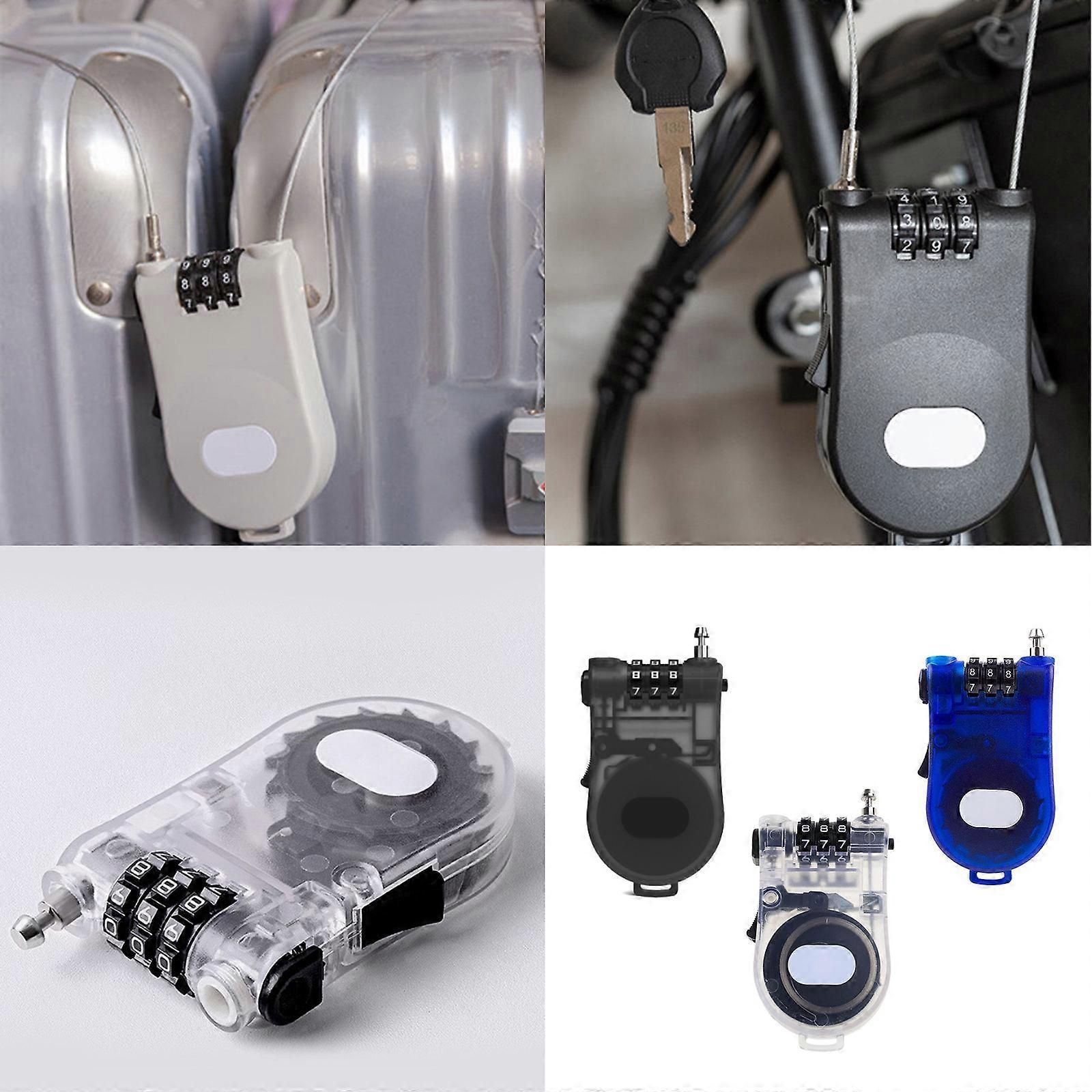 Combination Helmet Cable Lock, Portable Security Cable Lock for Motorcycle Helmet, Bicycle Helmet, Backpack and Luggage - Black - Image 2