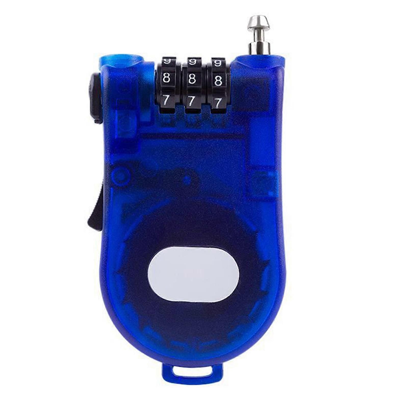 Combination Helmet Cable Lock, Portable Security Cable Lock for Motorcycle Helmet, Bicycle Helmet, Backpack and Luggage - Royal Blue - Image 1