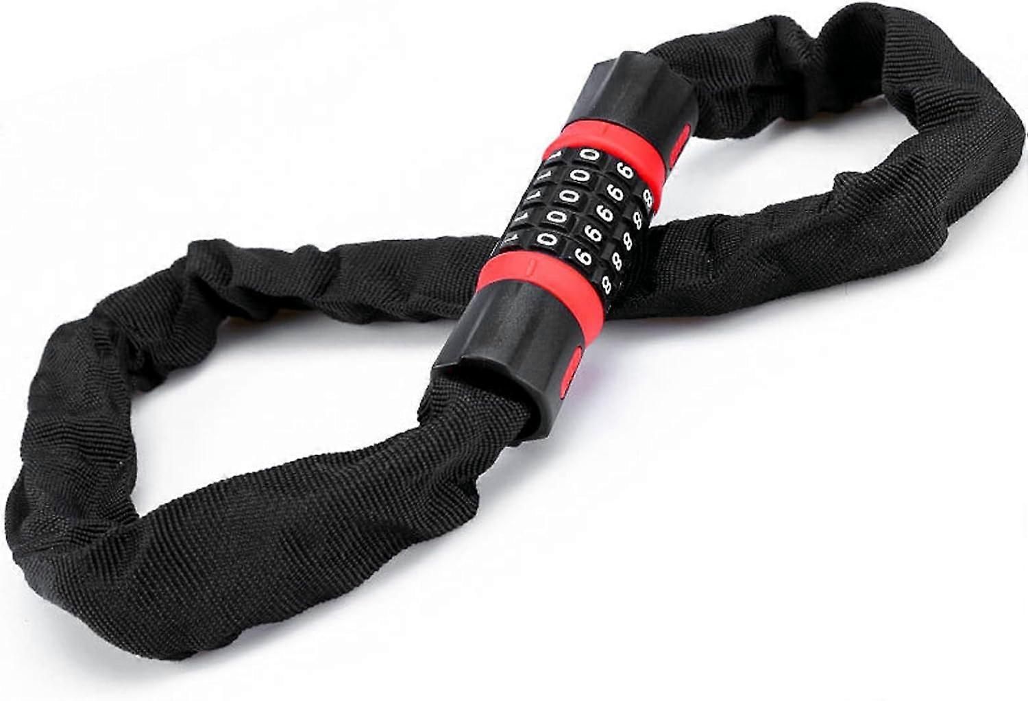Bike Chain Lock, 5 Digit Combination High Security Bicycle Lock Resettable Heavy Duty Cycling Chain Locks for Bicycle - 1.2m - Image 1