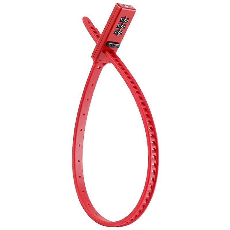Bicycles Combination Lock, Lock for Road Bicycles Lock Zips Tie Lock Cable Lock - Red - Image 1